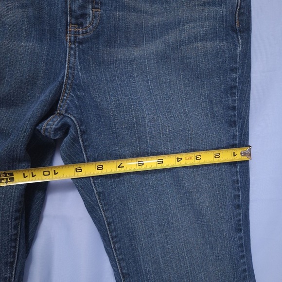 Calvin Klein Stretch Flare Denim Jeans Women 8 (30Wx32L) Mid Rise Blue Y2K - Picture 9 of 11